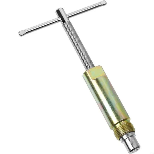 The compression sleeve puller: a T-handle screw with a threaded body and a collet nose