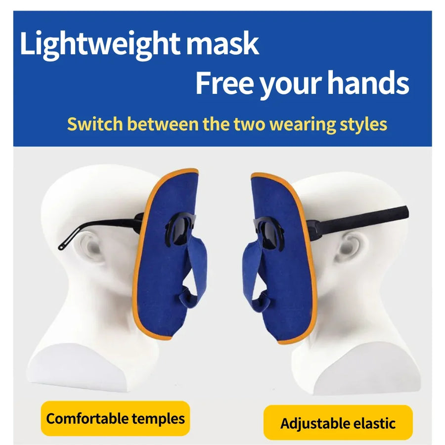 The two ways to wear it: on the goggle arms, or on the elastic band