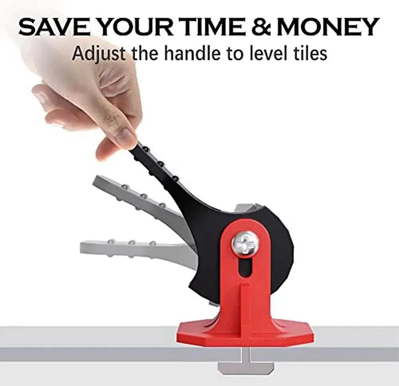 A hand flipping the black lever down to level two tiles