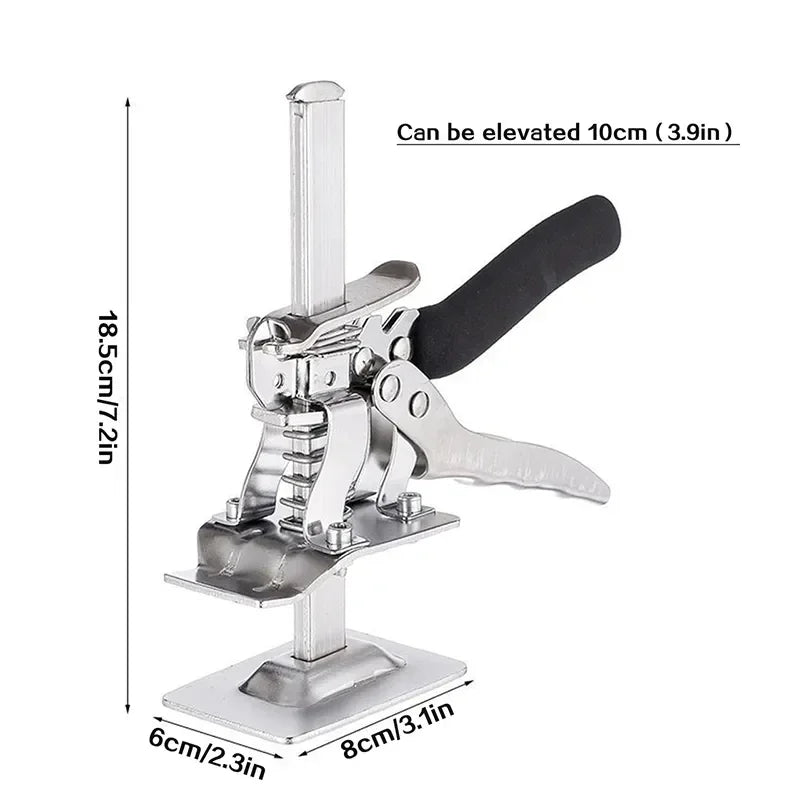 Dimensions: 18.5 cm tall with a foot plate of about 8 by 6 cm, lifting up to 10 cm