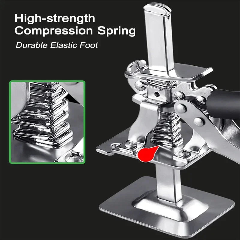 A cutaway of the compression spring inside the lifter and the sprung foot plate