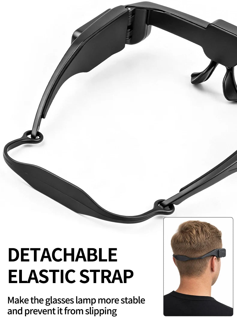 The detachable elastic strap that stops the frame sliding off