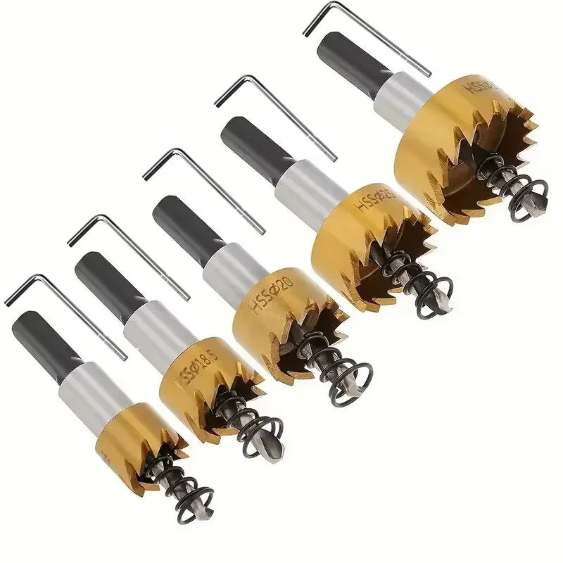 The titanium-coated set: five cutters and five hex keys