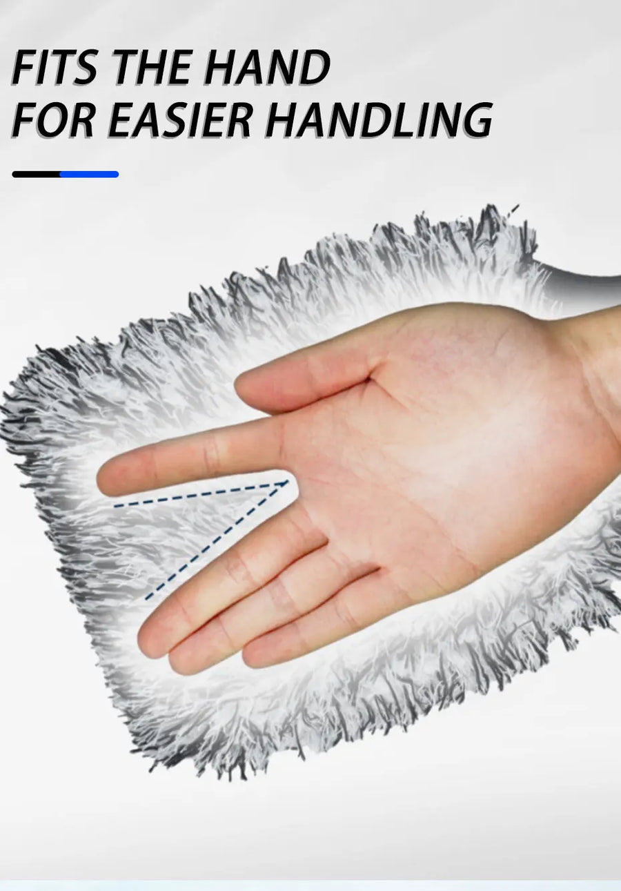 A hand shown against the mitt for size