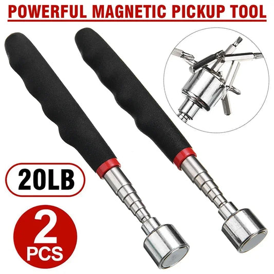 Telescopic Magnetic Pick-Up Tool — 20 lb Pull, or 8 lb with a Three-LED Head
