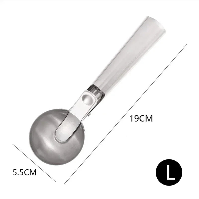 Trigger-Release Ice Cream Scoop — Stainless Steel, 3 Sizes