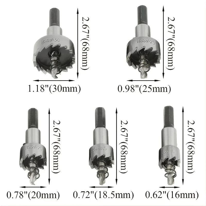 Sizes: 30, 25, 20, 18.5 and 16 mm, every one 68 mm long overall