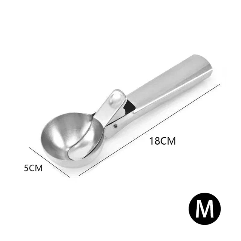Trigger-Release Ice Cream Scoop — Stainless Steel, 3 Sizes