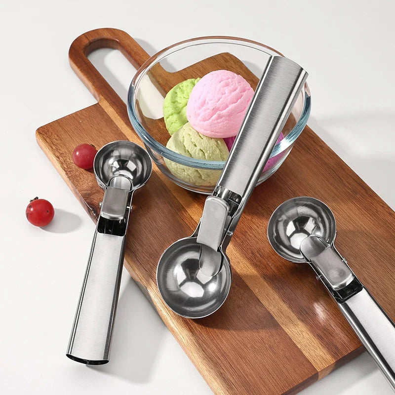 Trigger-Release Ice Cream Scoop — Stainless Steel, 3 Sizes