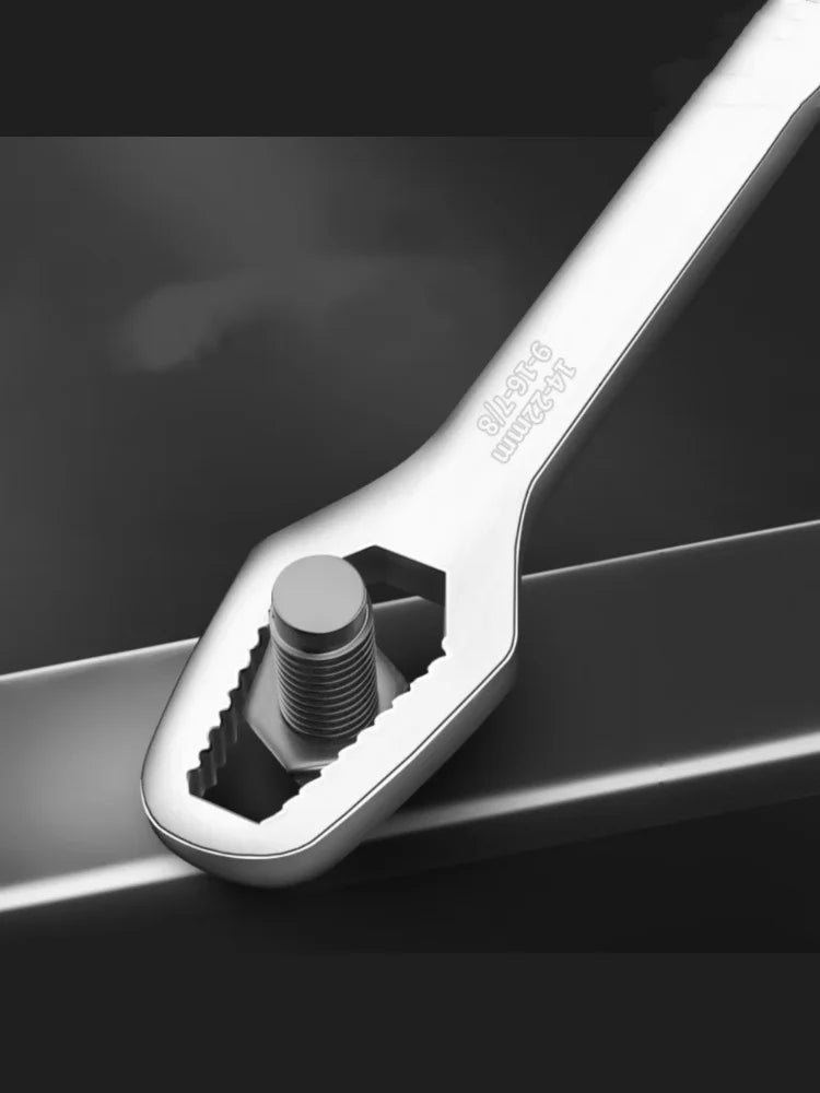 Universal Self-Tightening Wrench Set — Two Double-Ended Spanners, 3–22 mm Jaws