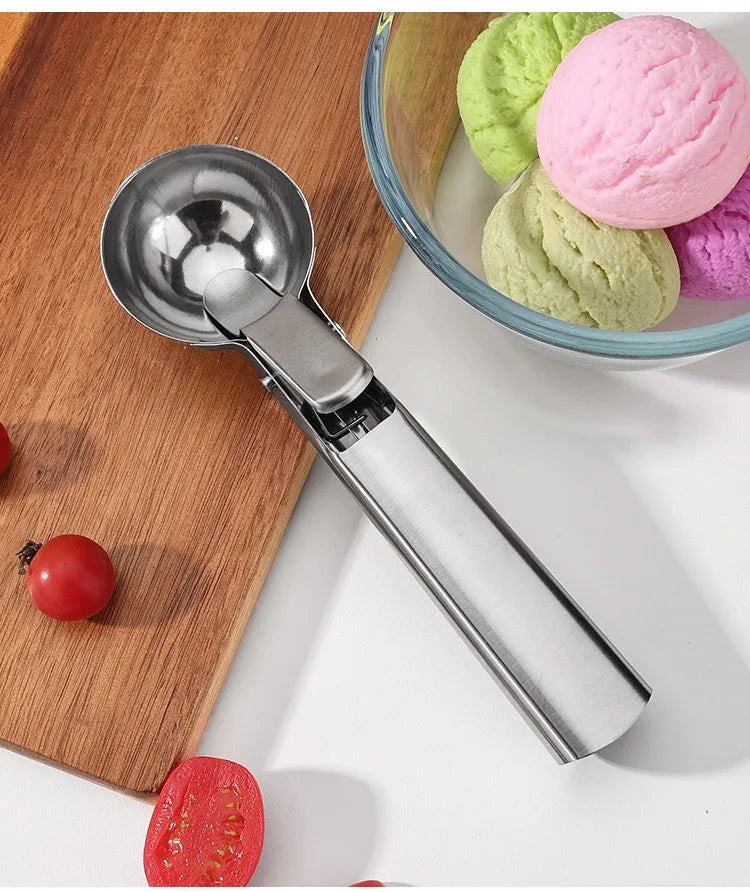Trigger-Release Ice Cream Scoop — Stainless Steel, 3 Sizes