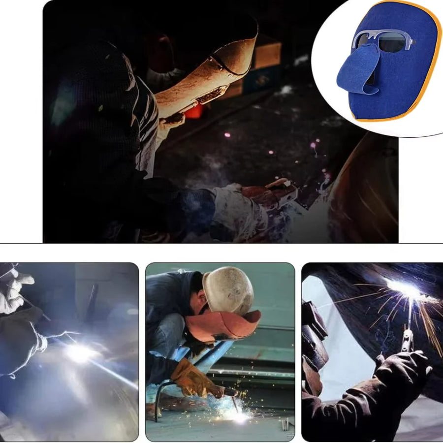 The maker's own scenes of welding and grinding with the shield on