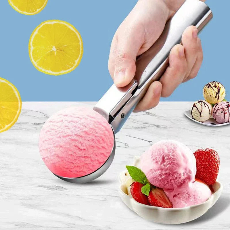 Trigger-Release Ice Cream Scoop — Stainless Steel, 3 Sizes