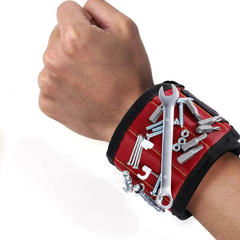 Magnetic Wristband Tool Holder — 15 Strong Magnets for Screws, Nails & Drill Bits