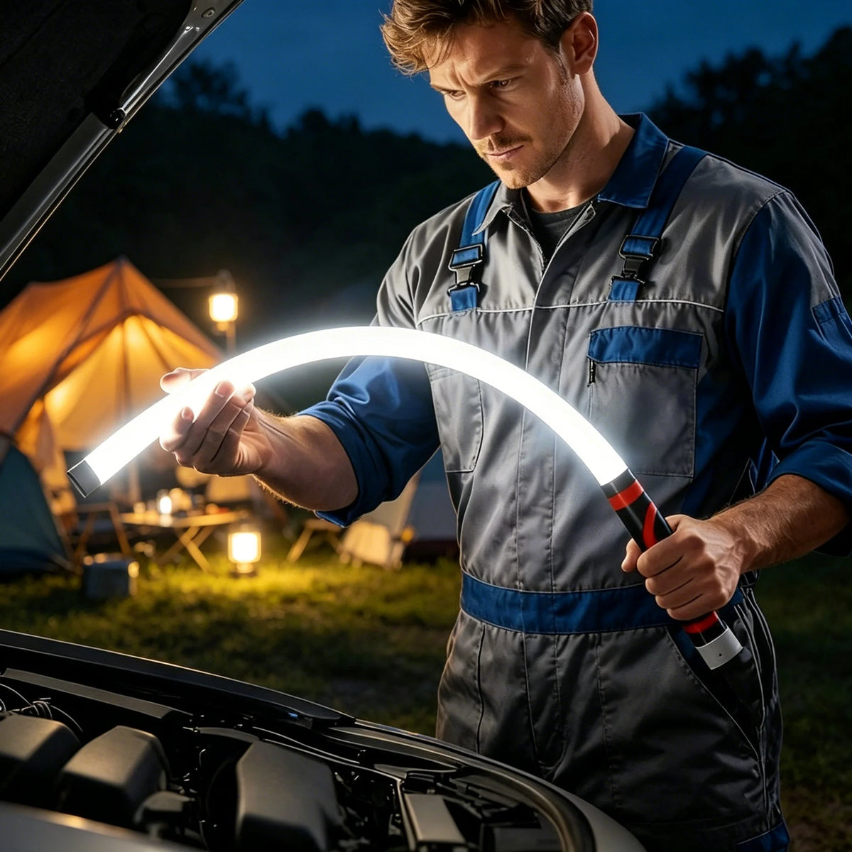 Flexible LED work light, 73 cm, USB-C rechargeable