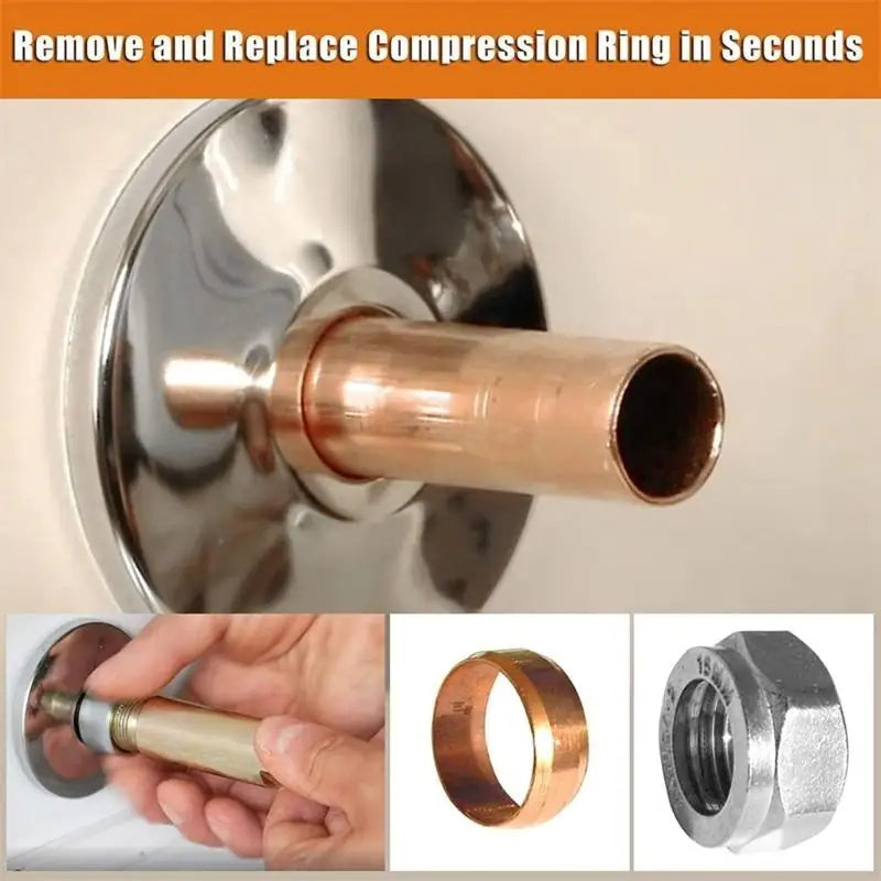 The ferrule and nut coming off a copper stub-out in the wall, undamaged