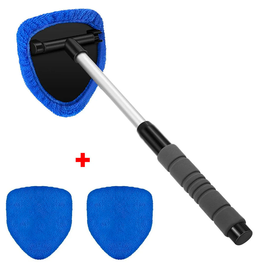 The blue set on white: the tool with a pad fitted, plus two spare pads