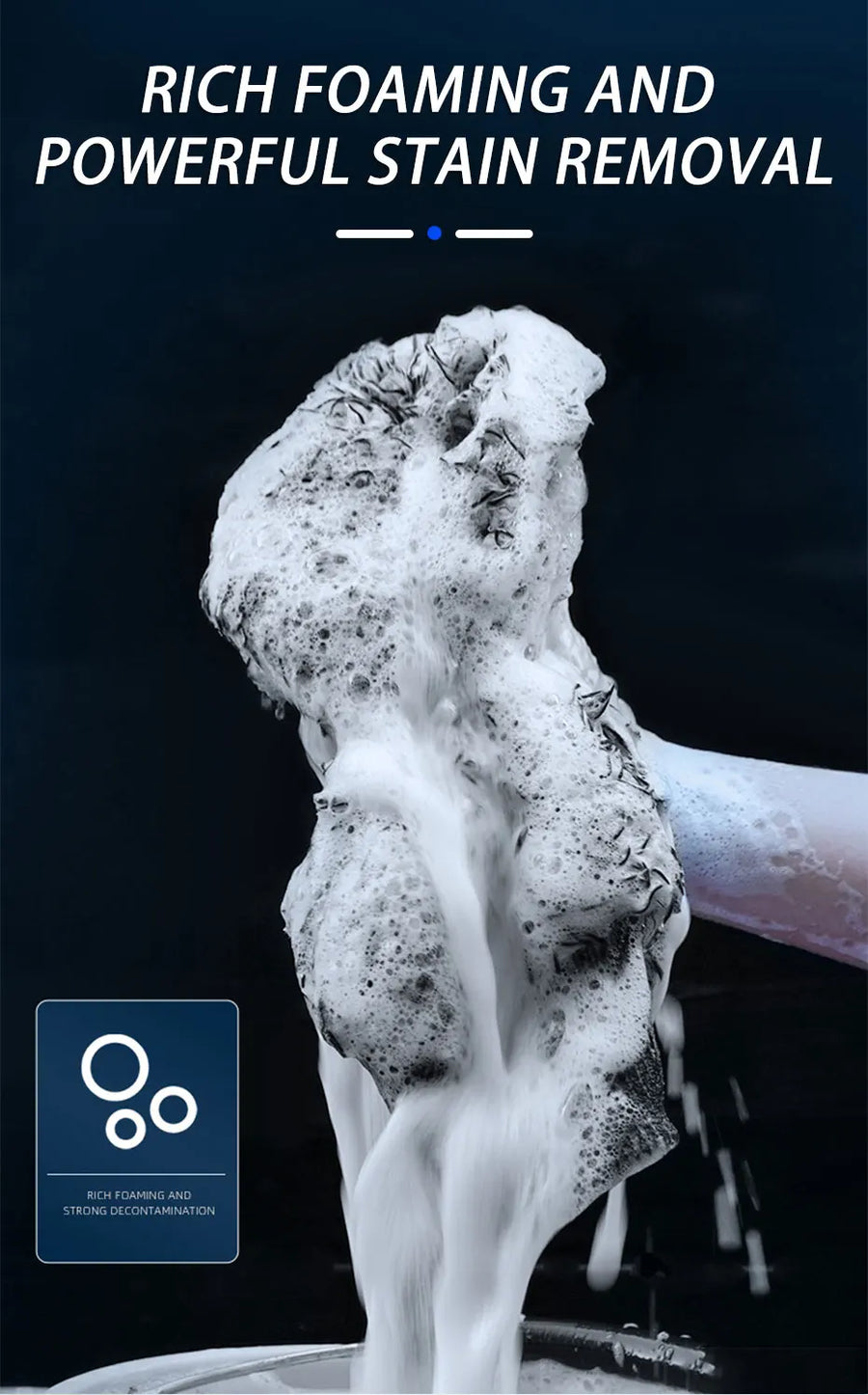 The wash mitt holding a thick layer of foam