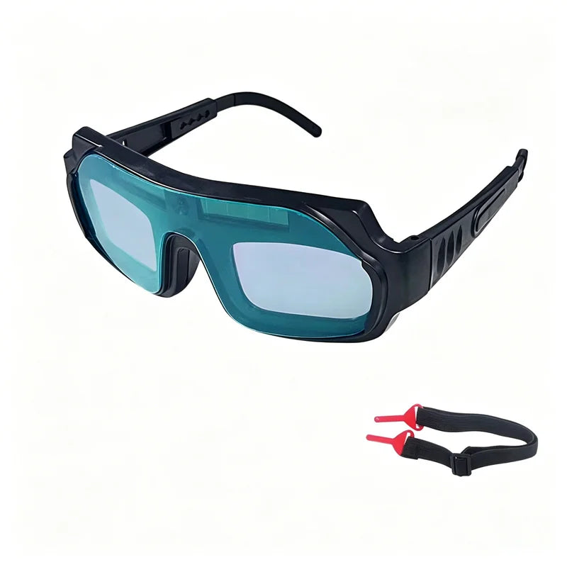 The one-piece teal lens version, with its headband