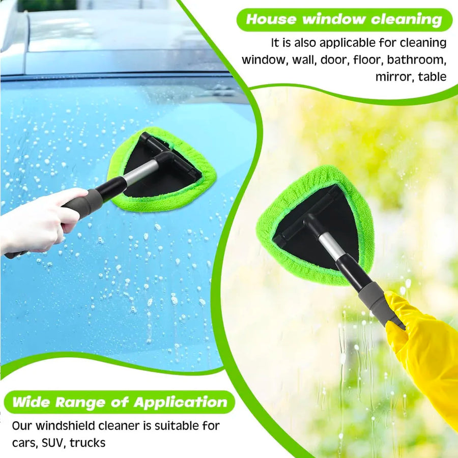 The same cleaner used on a house window and on a car door window