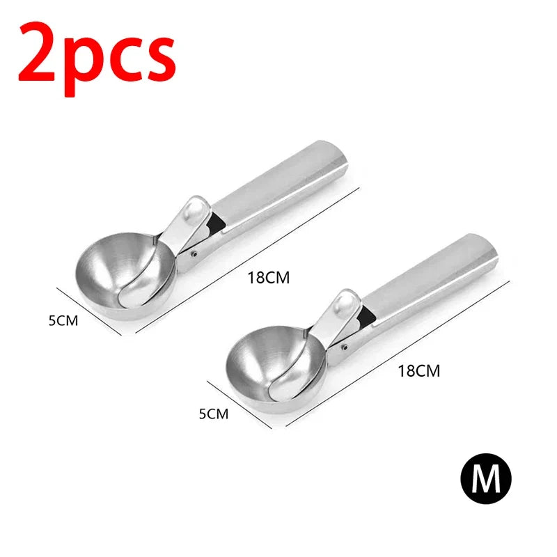 Trigger-Release Ice Cream Scoop — Stainless Steel, 3 Sizes