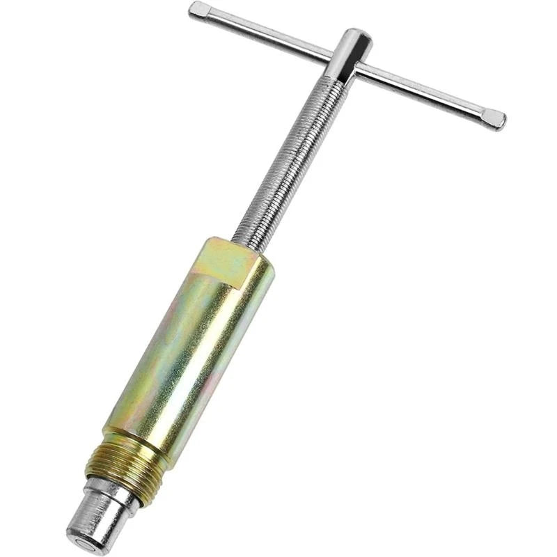 The puller stood upright, showing the threaded body and the knurled screw