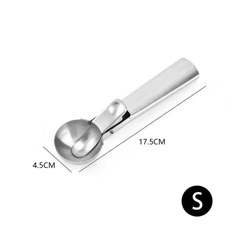 Trigger-Release Ice Cream Scoop — Stainless Steel, 3 Sizes
