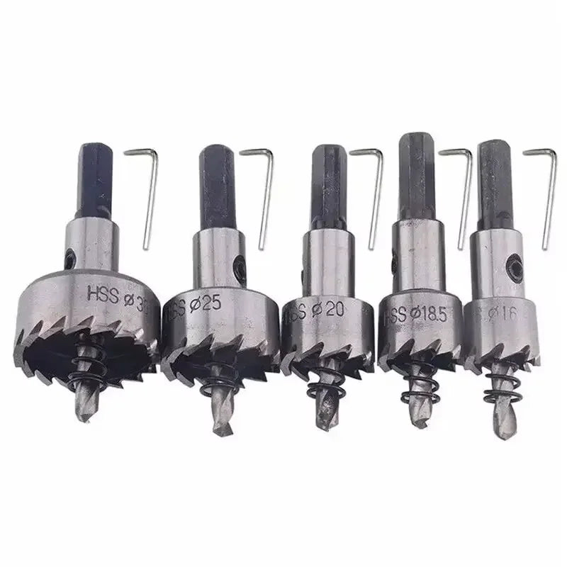 The uncoated HSS set: five cutters and five hex keys
