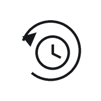 Arrow circling a clock