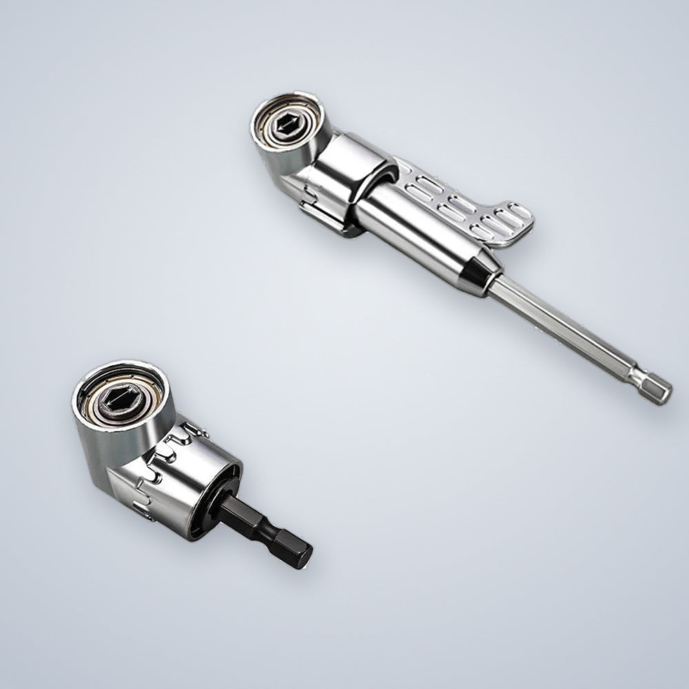 Both 105-degree right-angle drill attachments, short and extended