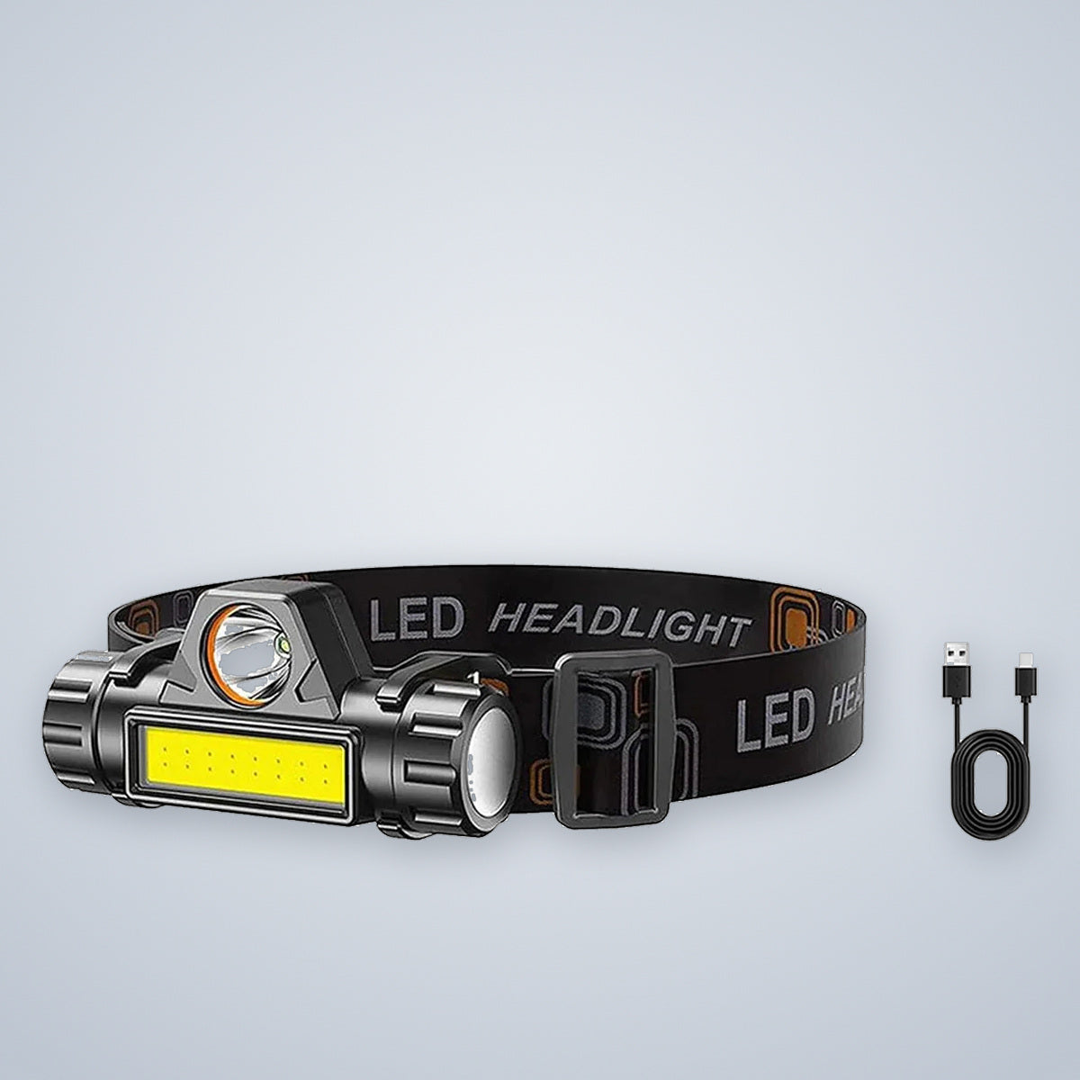 What ships with one headlamp: the lamp on its strap and a USB charging cable