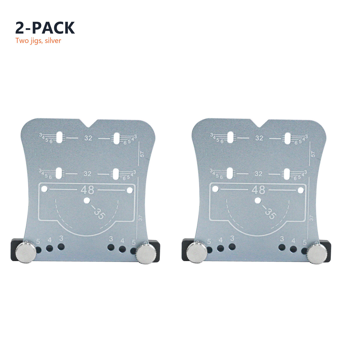 Two silver jigs, the 2-pack
