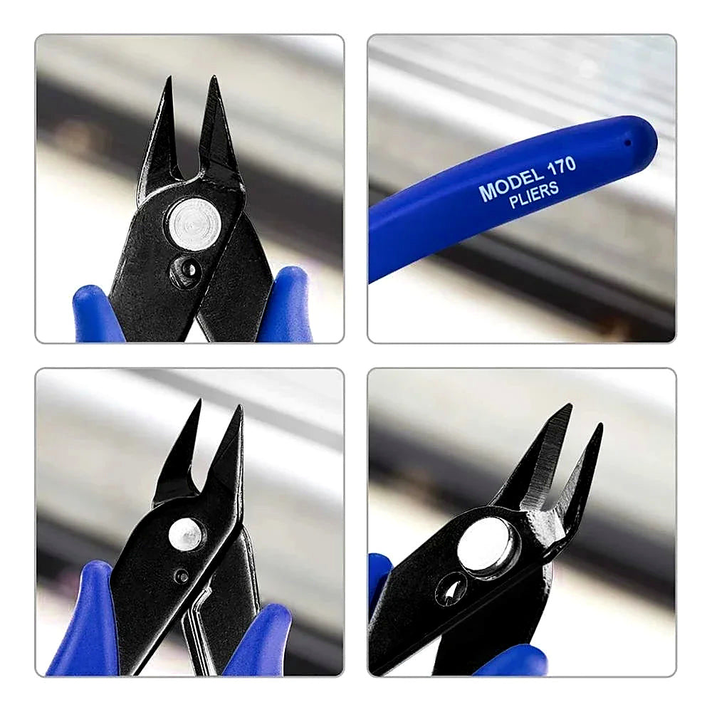 Close views of the flush cutter jaws and pivot