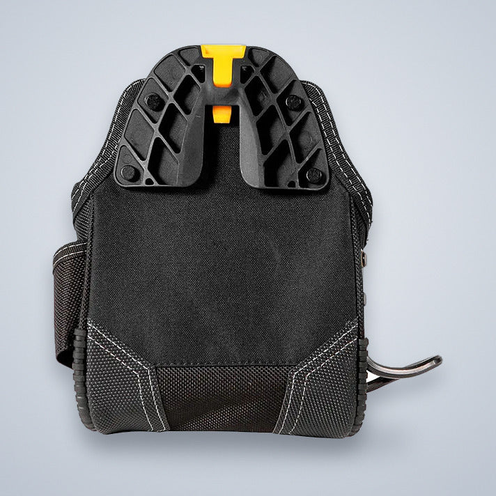 Tool waist pouch, back view showing the belt hanger