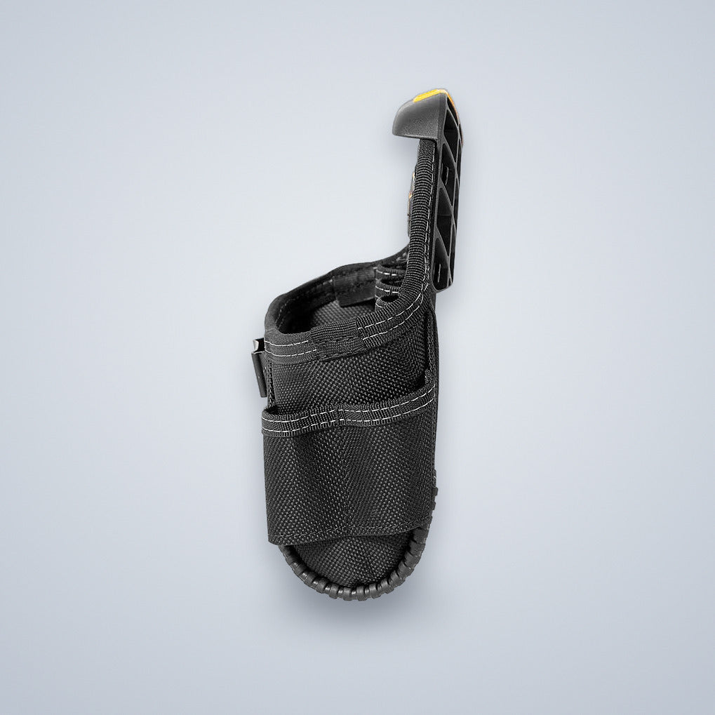 Tool waist pouch, side profile with the hammer hook