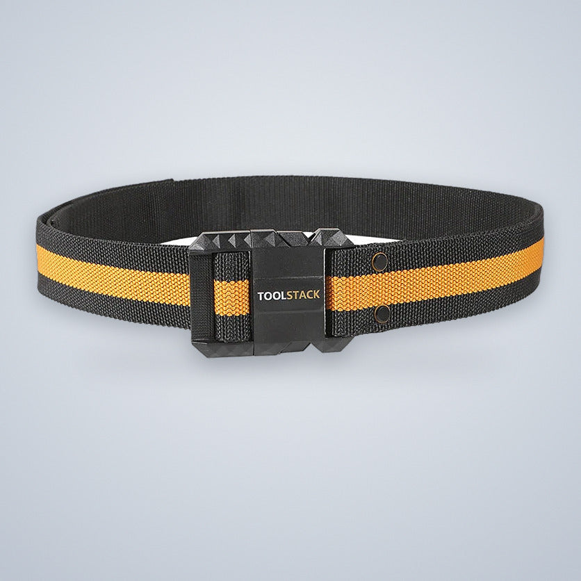 Webbing work belt with quick-release buckle