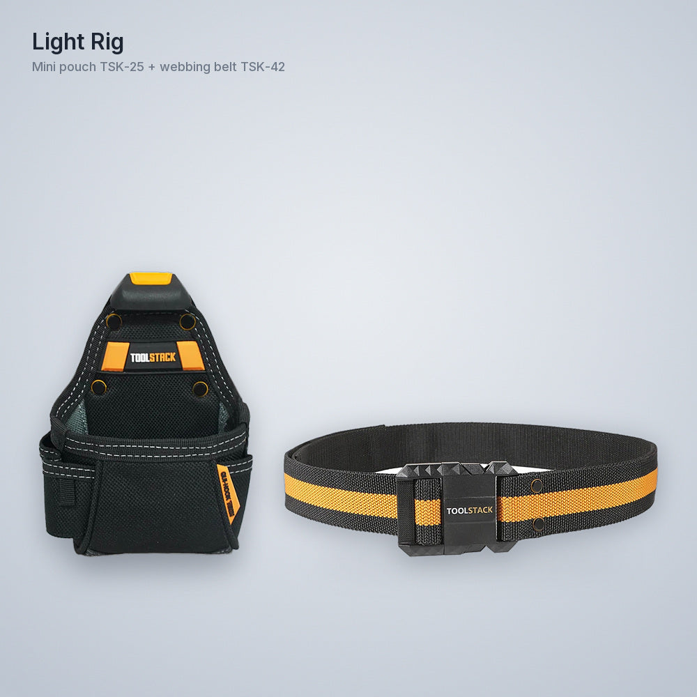 Light Rig set: mini tool pouch and webbing work belt