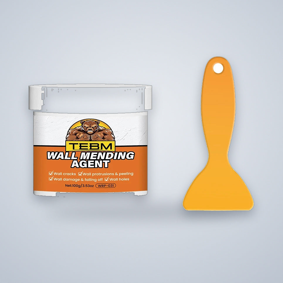100 g tub of white wall repair paste with its orange scraper