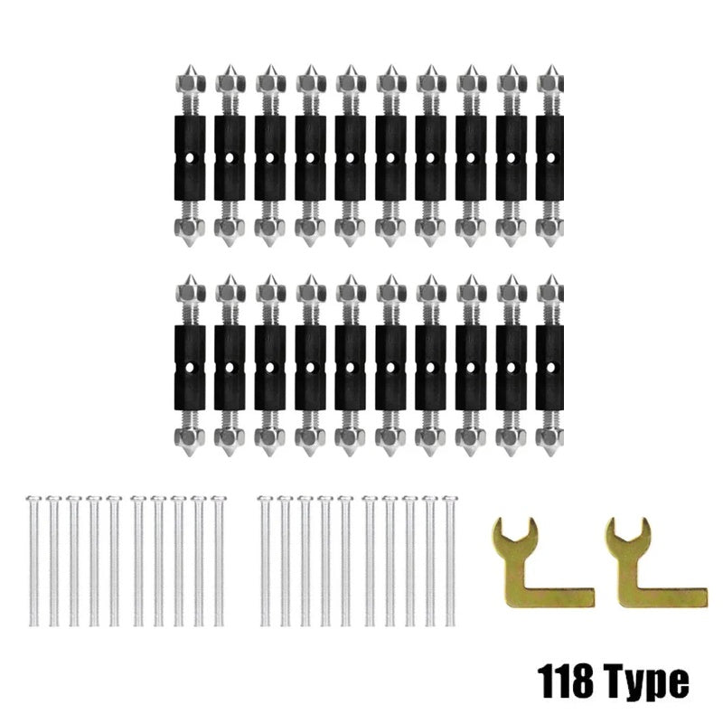 The 118-type pack: 20 repair rods, 20 screws and 2 spanners
