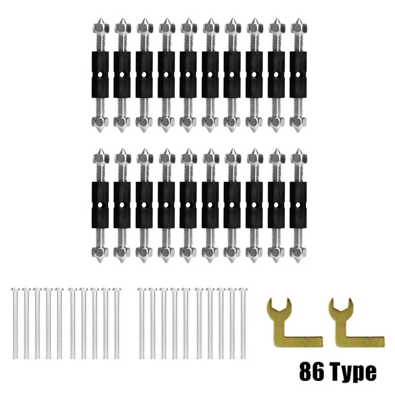 The 86-type pack: 20 repair rods, 20 screws and 2 spanners