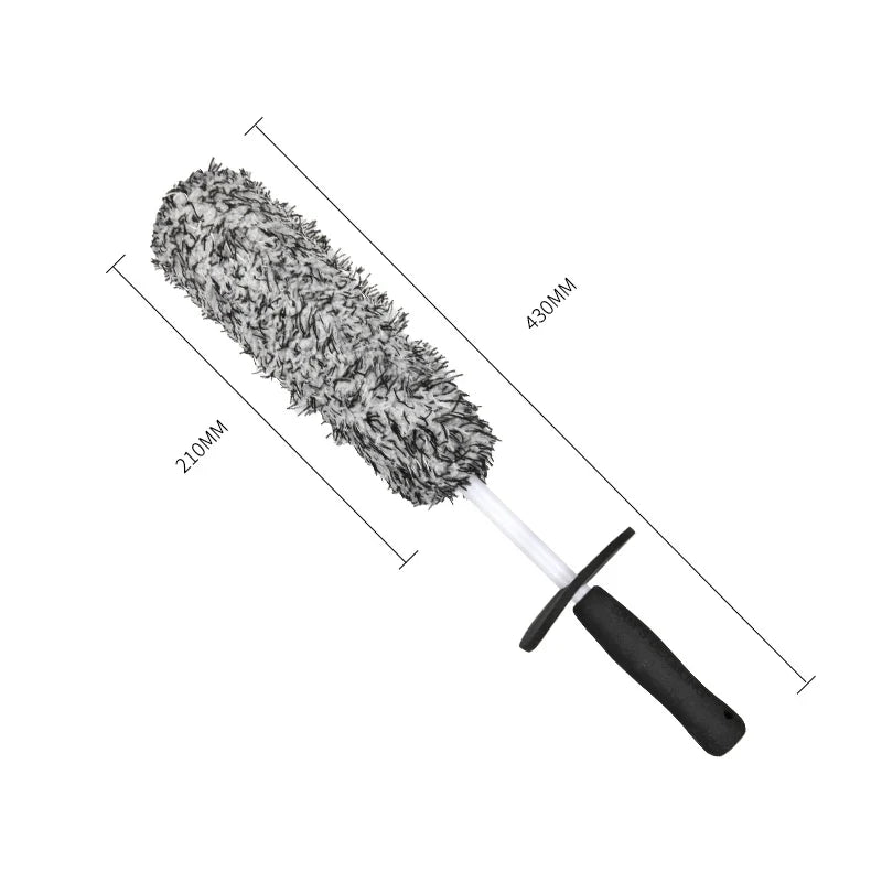 The black and white wheel brush