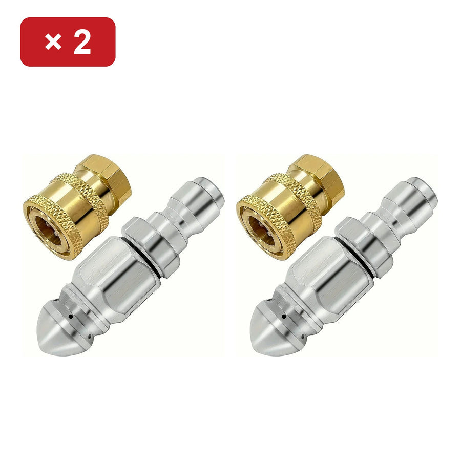 Two sets: two nozzles and two brass couplers