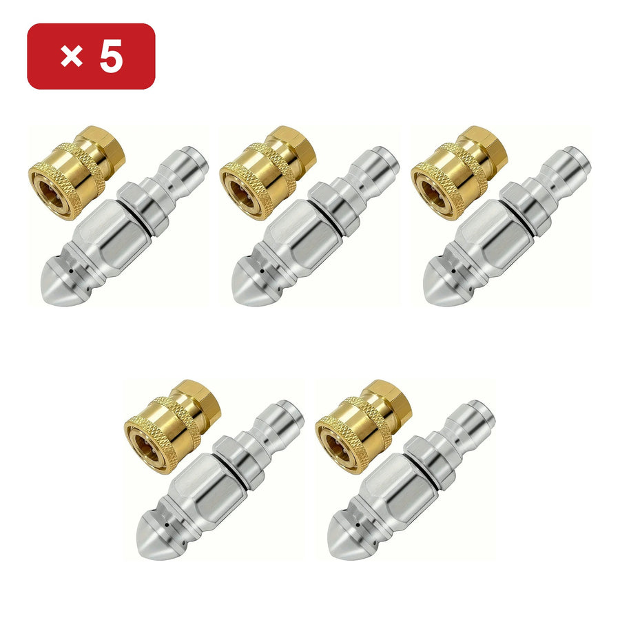 Five sets: five nozzles and five brass couplers