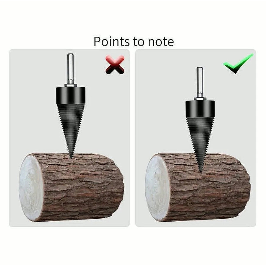 Keep the bit straight into the log, not at an angle